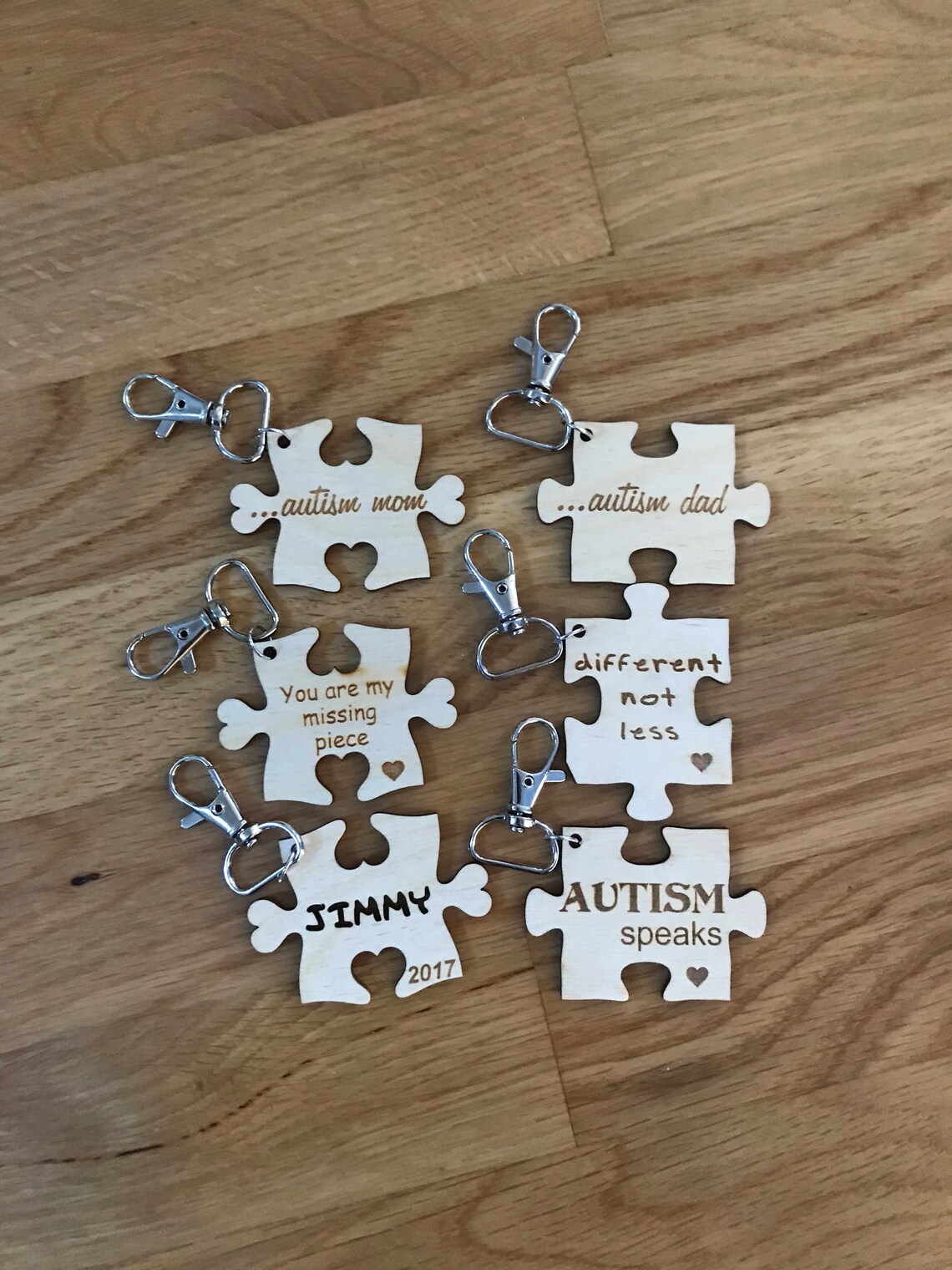 Personalized Engraved Autism Keychain Personalized Keychain Laser Cut