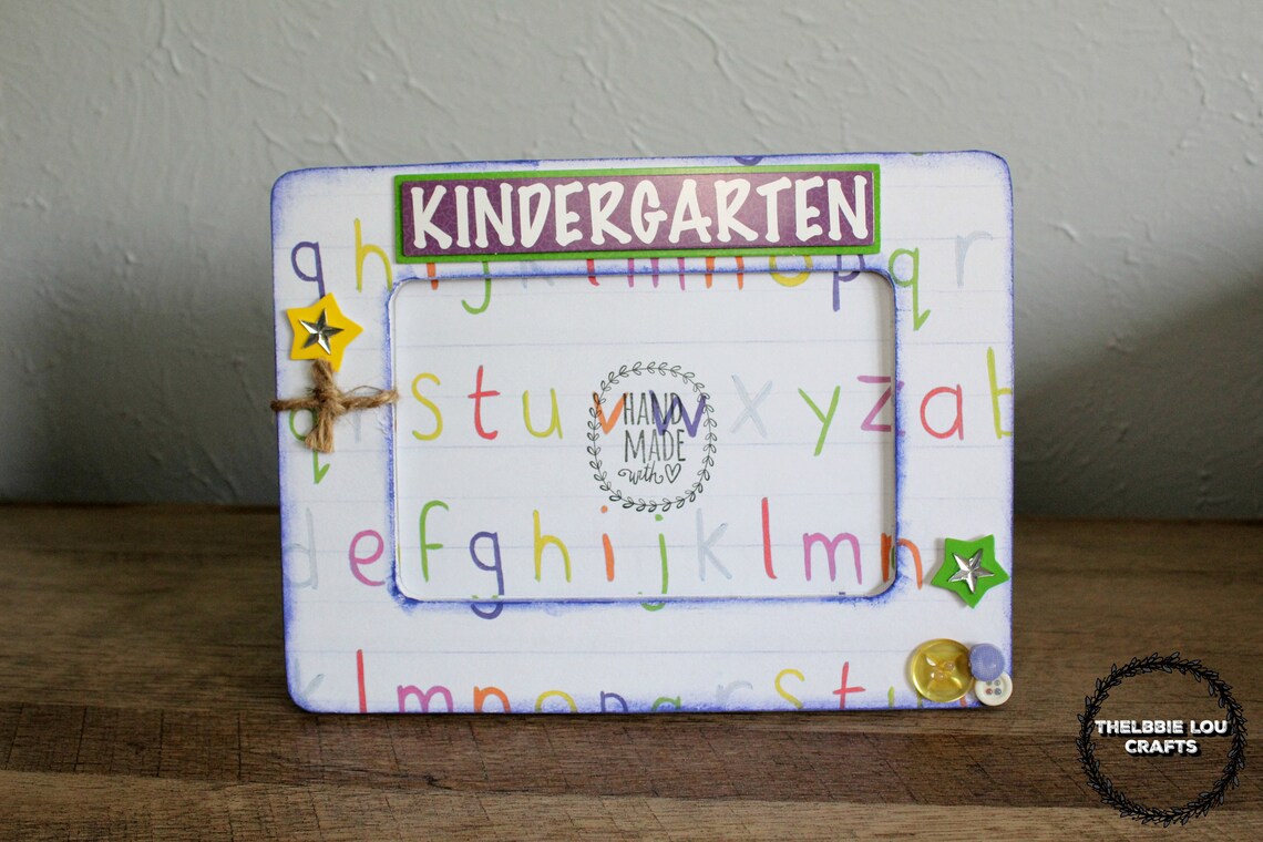 Bright Alphabet Patterned Kindergarten Themed School Frame | Etsy
