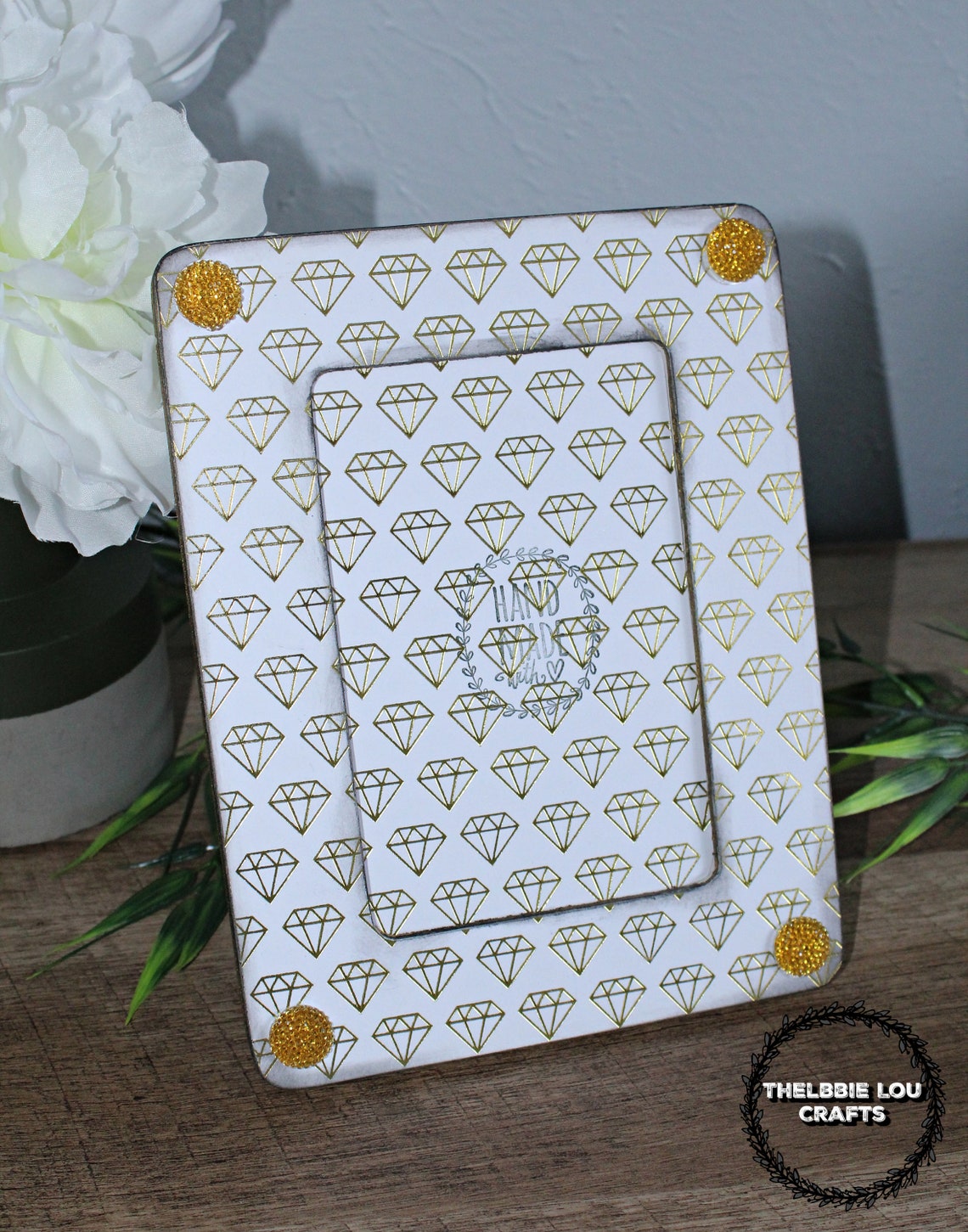 Gold Diamond Frame Modern Glam Picture Frame Etsy