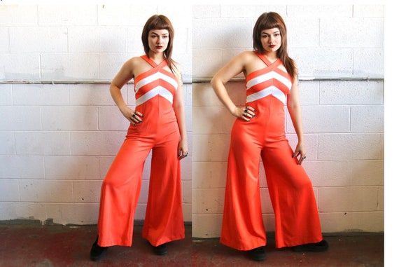 Vintage Peach 70's Jumpsuit - image 1