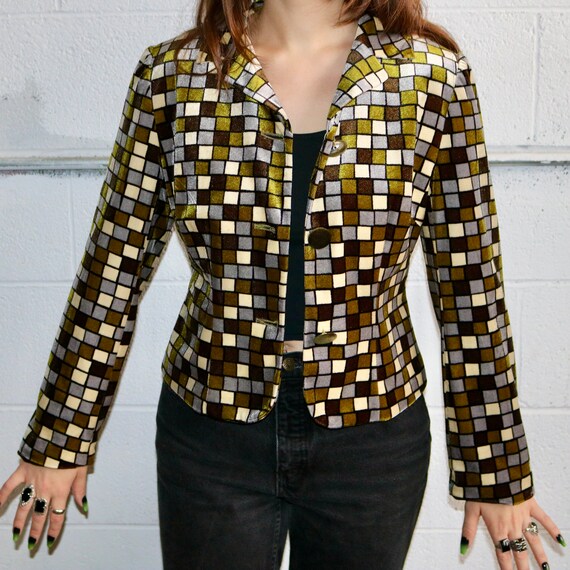 Vintage 80's "Hing Lee" Velvet Cropped Jacket - image 5