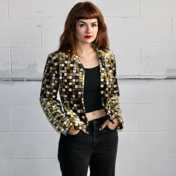 Vintage 80's "Hing Lee" Velvet Cropped Jacket - image 1