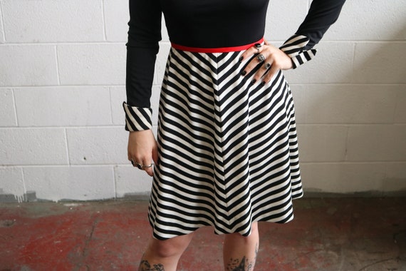 Vintage 70's "Melwine" Striped Pin-Up Dress - image 5