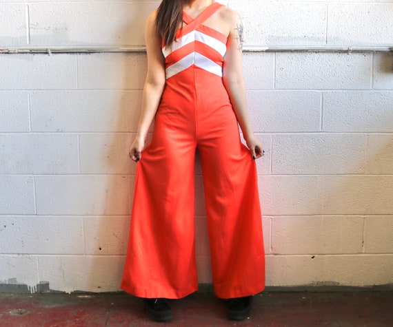 Vintage Peach 70's Jumpsuit - image 2