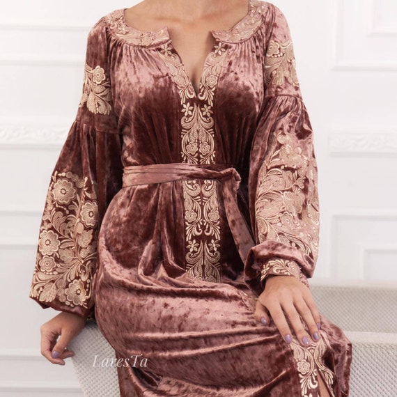 velvet bohemian dress