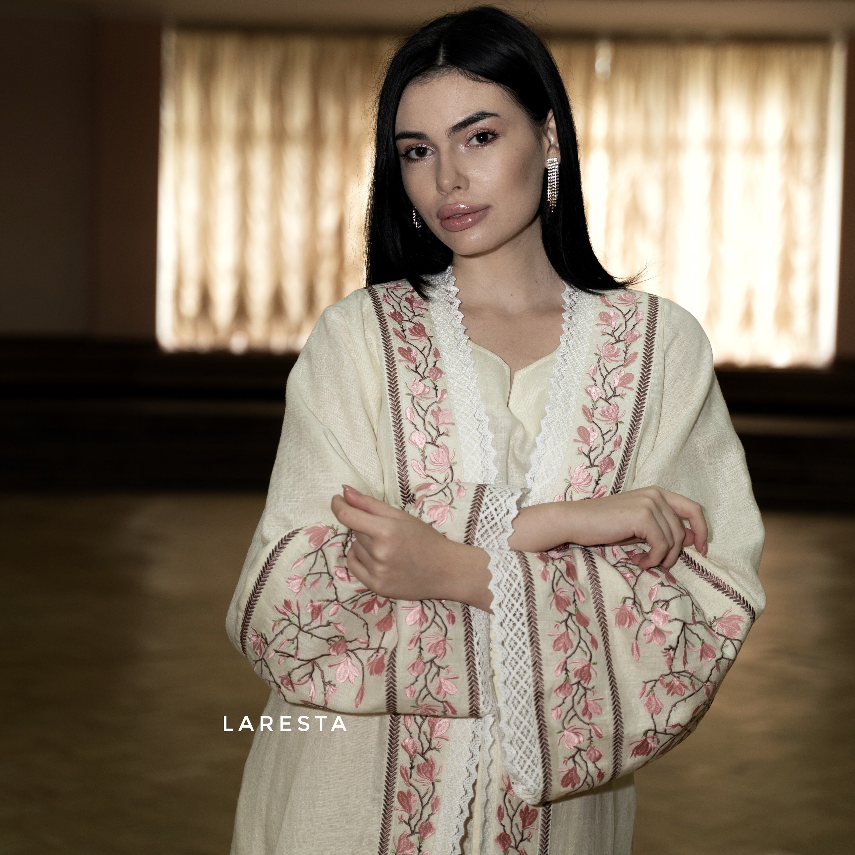 Luxury Embroidered Linen Wedding Abaya. Linen Muslim Modest Etsy