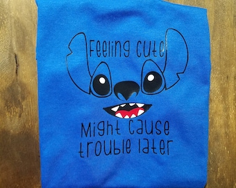 Stitch Family Disney Shirt,Disney Shirt For Women,Kids Disney Vacation Shirt,Disney Matching Shirts - Cute But Trouble Custom Disney Shirt