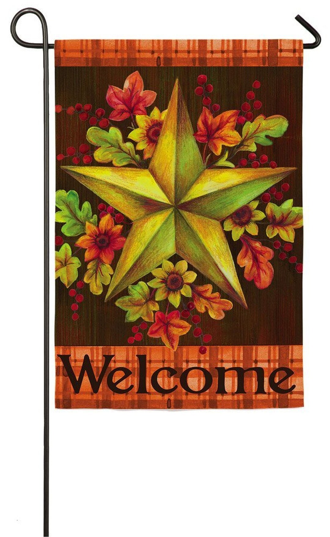 FALL BARN STAR Mini Flag,fall Garden Flag, Primitive Flag, Evergreen ...