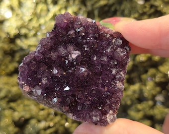 Alacam Amethyst - Palm Sized Plum Crystal Cluster