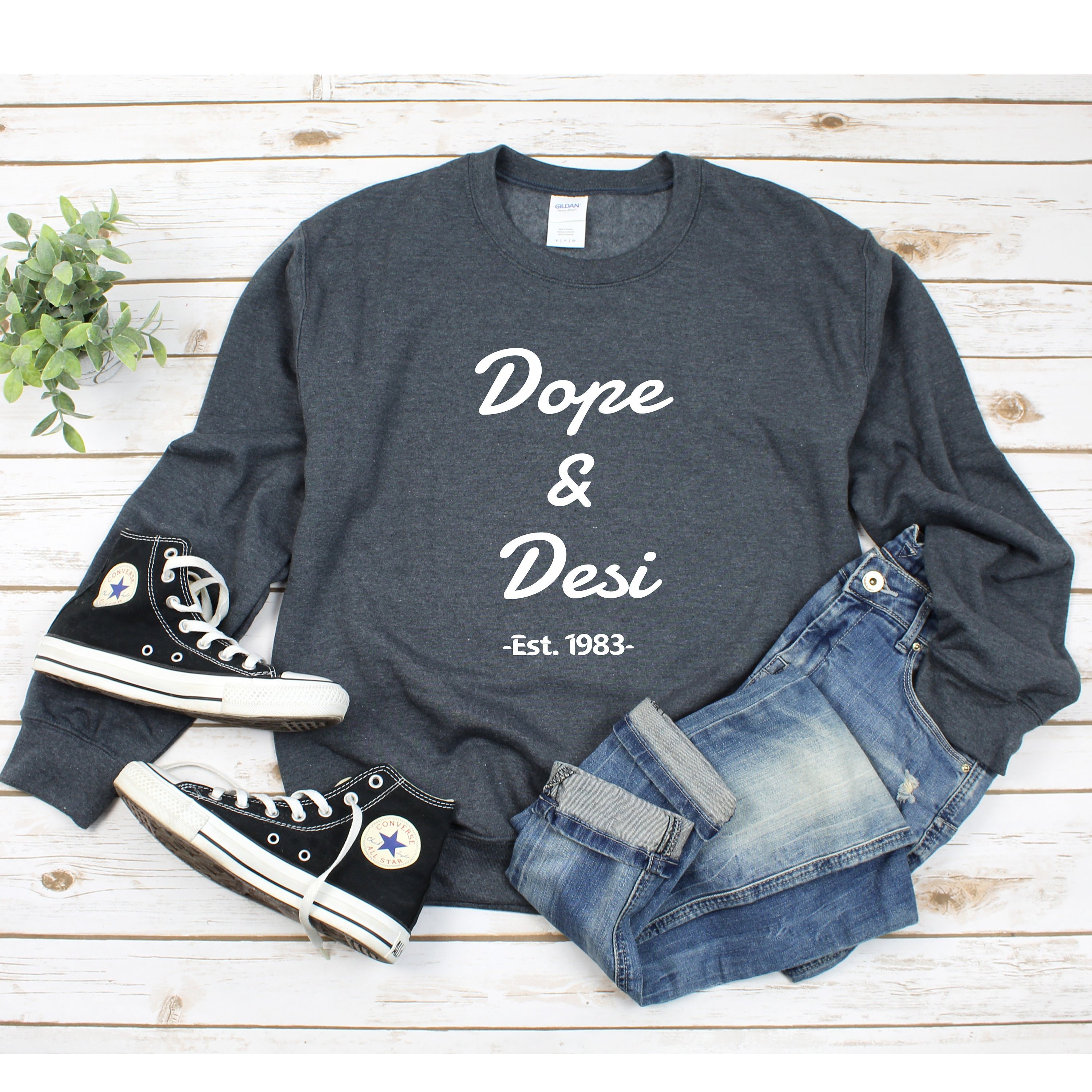 Dope & Desi Unisex California Fleece Raglan Sweatshirt Desi Magic Shirt Brown Girl Shirt
