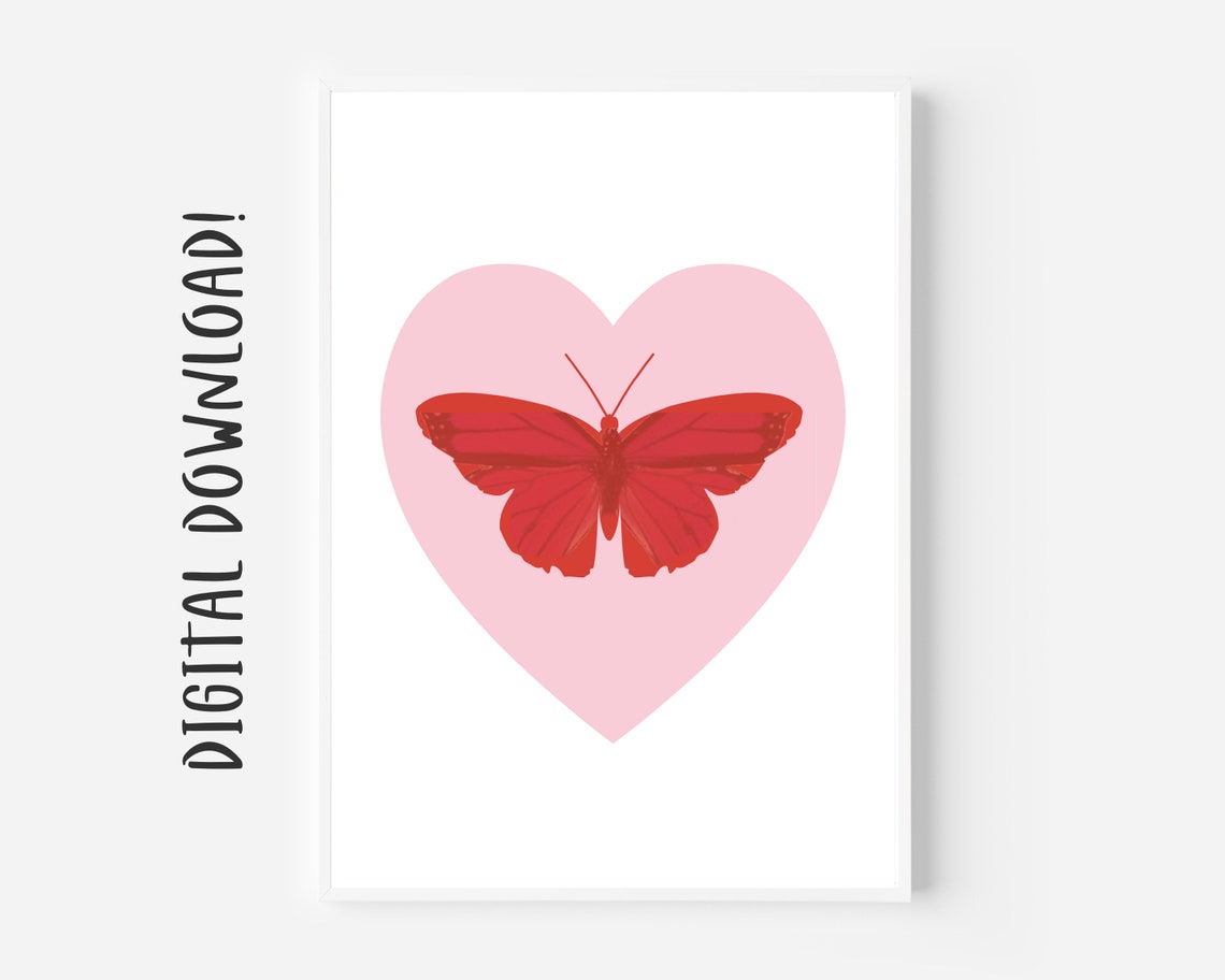 Pink Butterfly Painting Butterfly Wall Decor Butterfly Art Etsy