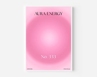 Divine Energy Trendy Spiritual Gallery Wall Poster Set, Digital Download Angel Energy Positive Manifesting Gradient Aura Wall Art Set