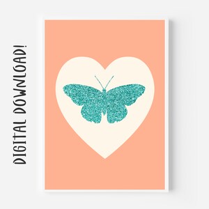 Pink Butterfly Painting, Butterfly Wall Decor, Butterfly Art Print, Butterfly Set, Butterfly Art Poster