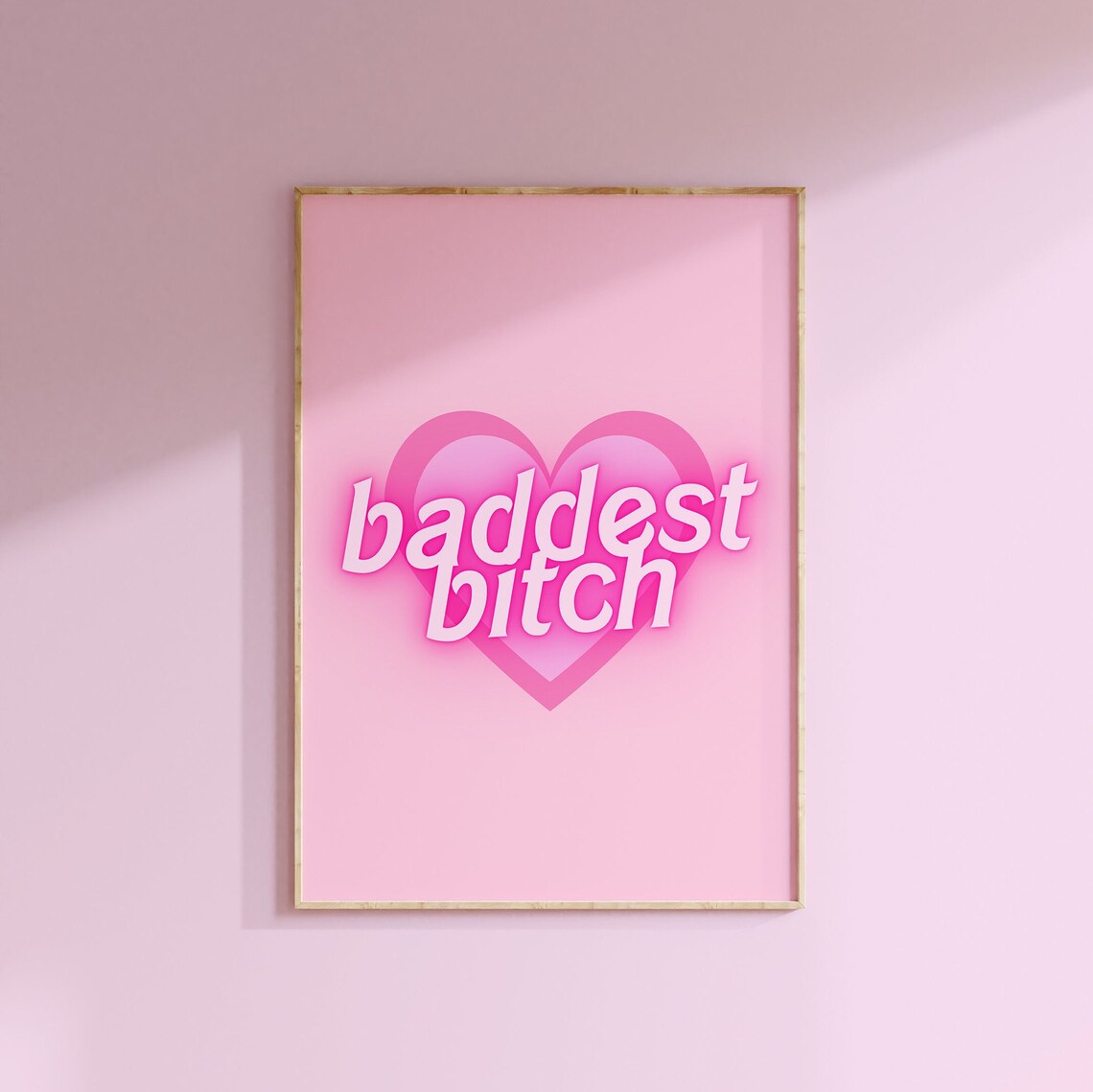 Baddest Bitch Feminist Printable Wall Art Digital Download | Etsy