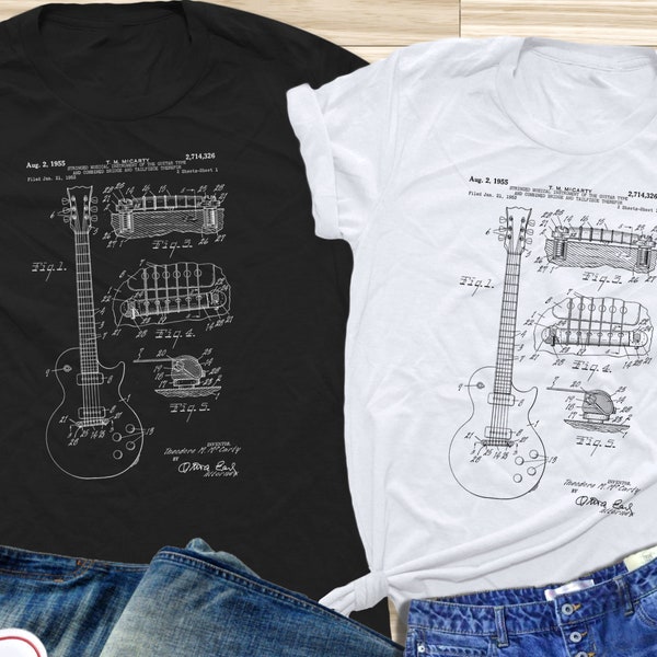 Gibson Electric Guitar Patent Shirt, Gibson Shirt, Gibson Patent, Guitar Lover Gift, Birthday Shirt Teacher Shirt Meme Shirt Dad Shirt