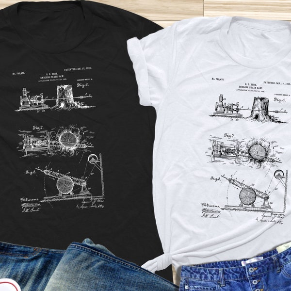 Endless Chain Saw 2 Patent Shirt, Endless Chain Saw Shirt, Lumberjack Gift, Lumber Saw, Birthday Shirt, Teacher Shirt, Meme Shirt, Dad Shirt