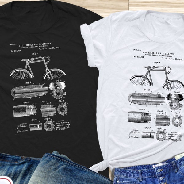 Fahrrad-Griff & Glocke Patent Shirt, Fahrrad Patent Shirt, Bike Liebhaber Shirt, Geburtstag Shirt, Meme Shirt, Lehrer Shirt, Vater Shirt