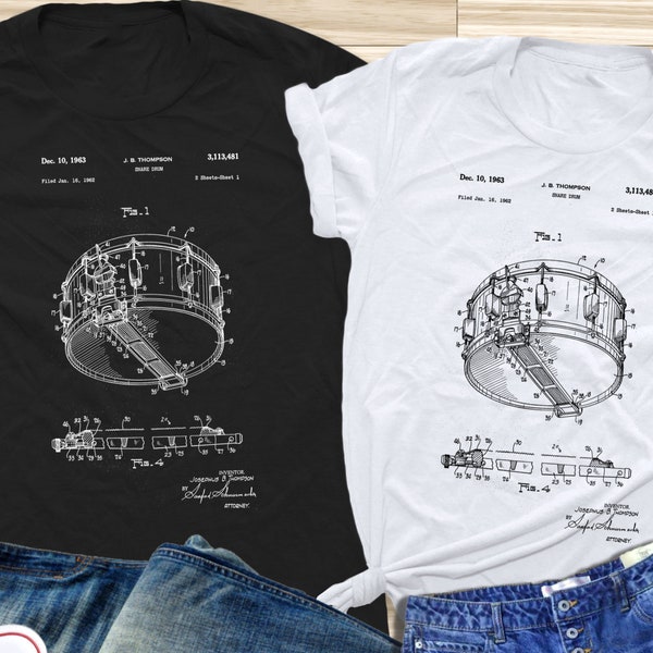 Snare Drum J.B.THOMPSON Patent Shirt, Snare Drum Shirt, Snare Drum Patent, Birthday Shirt, Meme Shirt, Teacher Shirt, Dad Shirt, Mama shirt