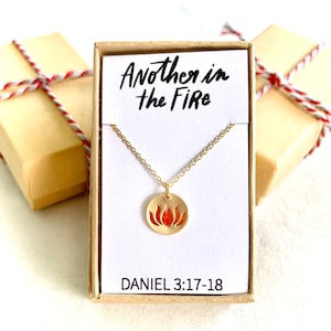 Flame Charm Necklace: Fire Red Opal Stone, Christian Jewelry Gift