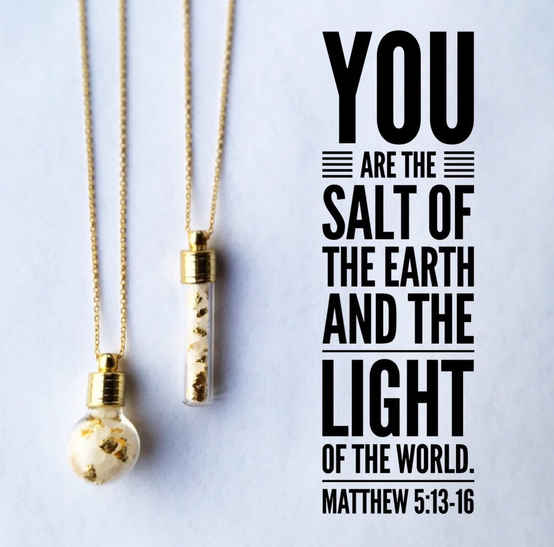 Salt and Light Necklace Christian gift Christian gifts Etsy