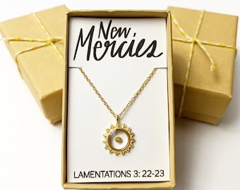 Christian gifts, Graduation gifts, New Mercies, mustard seed necklace, Christian necklaces, Gifts for girls, sun necklace, encourage