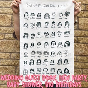 Personalised Tea Towel: Children's Drawing, Teacher Gift, Hen Party, Baby Shower, Wedding