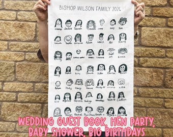 Personalised Tea Towel: Children's Drawing, Teacher Gift, Hen Party, Baby Shower, Wedding