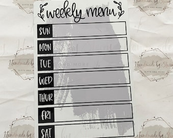 Weekly Food Meal Planner Whiteboard|Reusable Dinner Organiser for Fridge|Kitchen|Home Gift Idea for Families, Couples|New Home Gift