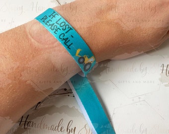 Personalised Missing Child Bracelet|Fabric Wristband Festival|Lost Child ID Band for Holiday|Travel|School Trips|Autistic|Childminder