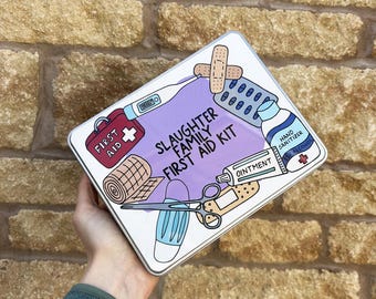 Personalized First Aid Metal Tin | Novelty Medicine Storage Box
