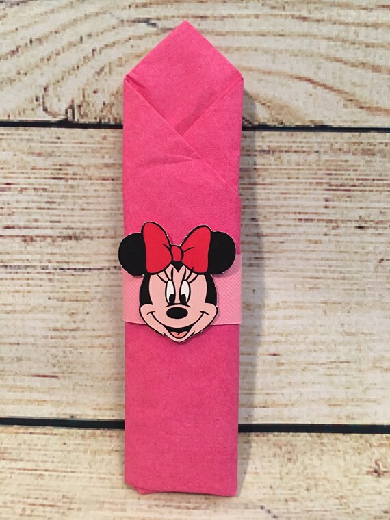Minnie Mouse Napkin Rings Minnie Mouse Red And Pink Napkin Etsy