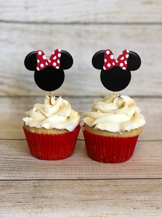 Minnie Mouse Cupcake Topper Minnie Mouse Birthday Etsy