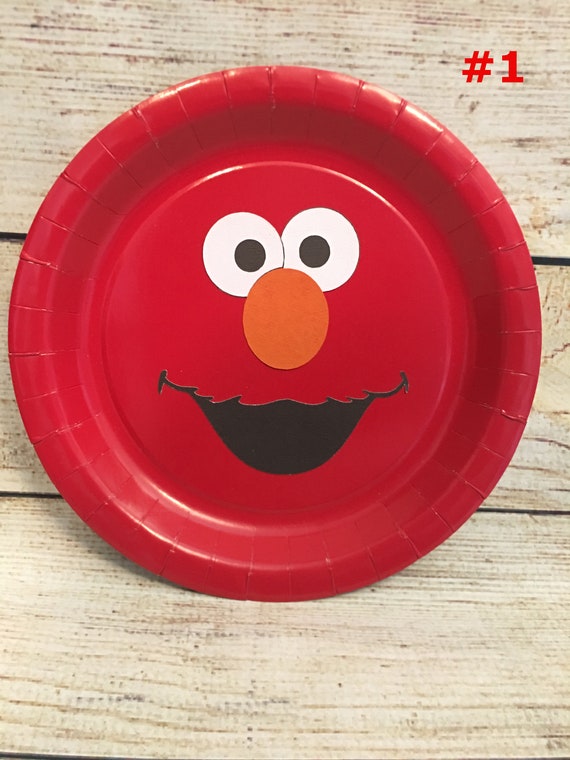 Elmo Plates Elmo Party Plates Sesame Street Plates Etsy