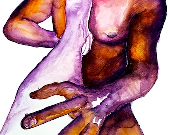 Foot fetish watercolour print