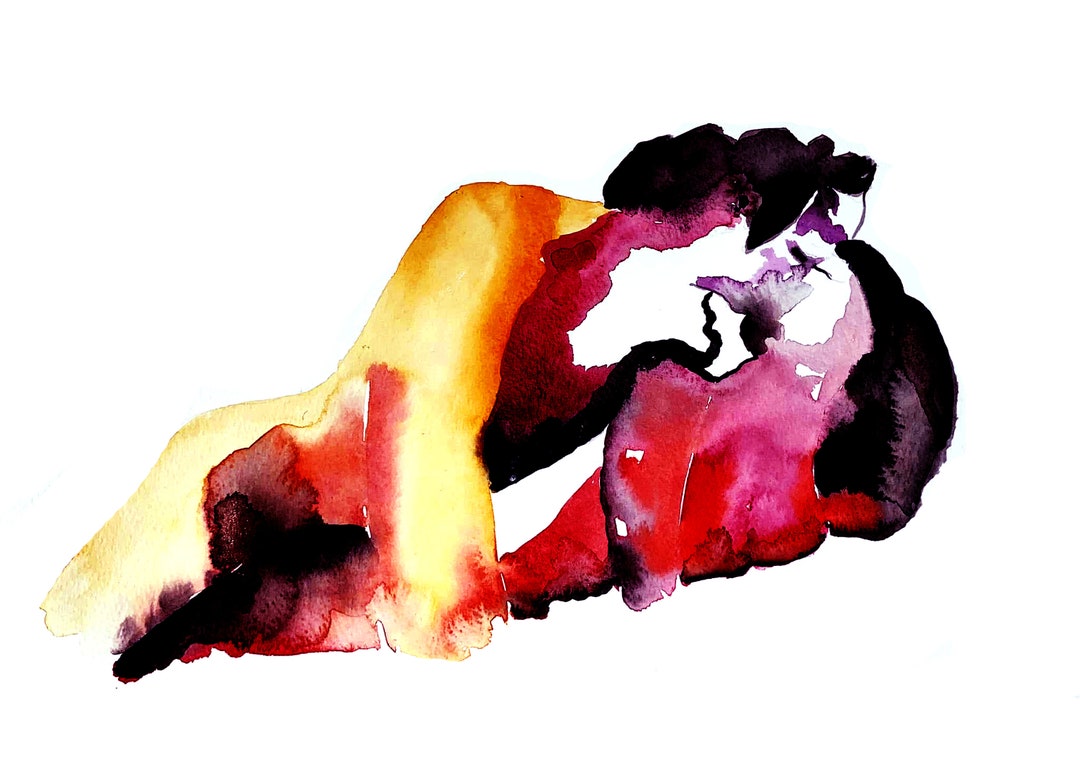 Abstract Erotic Watercolour Couple Painting Etsy abstract-erotic-watercolour-couple-painting-etsy