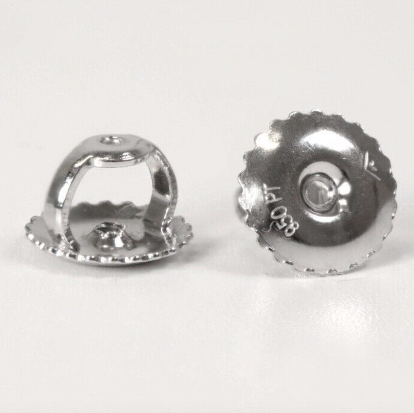 Platinum Replacement Earrings Screw Backs Single or Pair Platinum 950 Light  or Heavy Post 