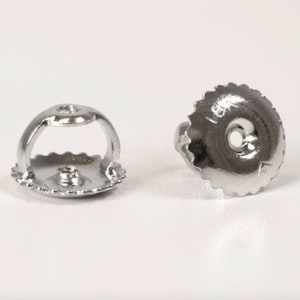 18k Solid Gold Replacement Earrings Screw Backs Backs Single or Pair White, Yellow or Rose Gold Light or Heavy Post