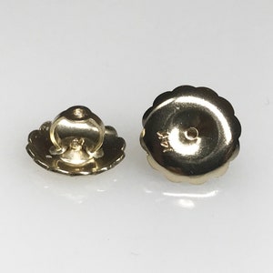 14k Solid Gold Extra Jumbo Replacement Earrings Backs Screw Single or Pair White, Yellow or Rose Gold
