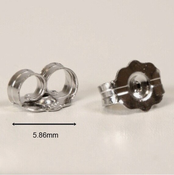 18k Replacement Earring Backs Push Diamond Stud Solid Gold Pair