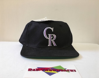 New Dead Stock Vintage 1990s Colorado Rockies Black Snapback Hat with Original Tags