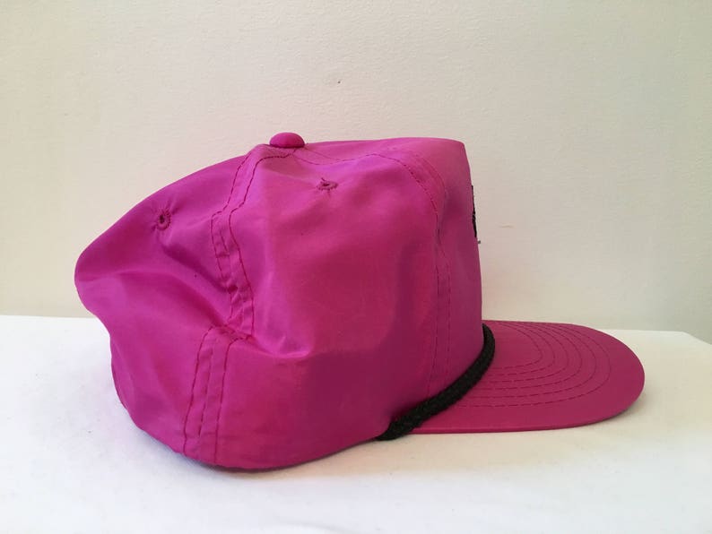 New Dead Stock Vintage Rare 1980s Ducks Unlimited Neon Magenta Roped Snapback Hat