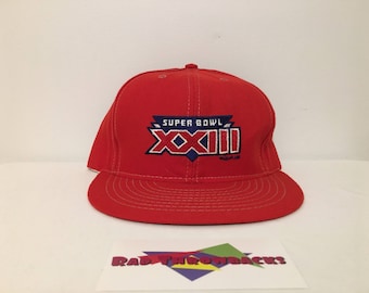 New Dead Stock Vintage Super Bowl XXIII 23 San Francisco 49ers Red Snapback Hat