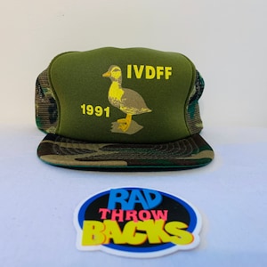 New Dead Stock Vintage Rare 1991 Ducks Unlimited Camouflage Camo Snapback Trucker Hat
