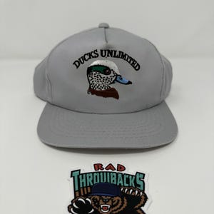 New Dead Stock Vintage Rare 1980s Ducks Unlimited Mississippi Flyway Wood Duck Gray Snapback Hat