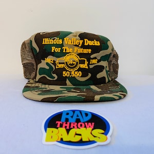 New Dead Stock Vintage Rare 1992 Ducks Unlimited Camouflage Camo Snapback Trucker Hat