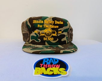 New Dead Stock Vintage Rare 1992 Ducks Unlimited Camouflage Camo Snapback Trucker Hat