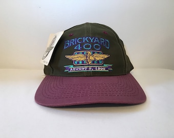 New Dead Stock Vintage 1995 Brickyard 400 Logo 7 Snapback Hat with Orignal Tags