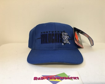 New Dead Stock Vintage 1990s University of Kentucky Wildcats Blue Starter Velcroback Hat with All Original Tags