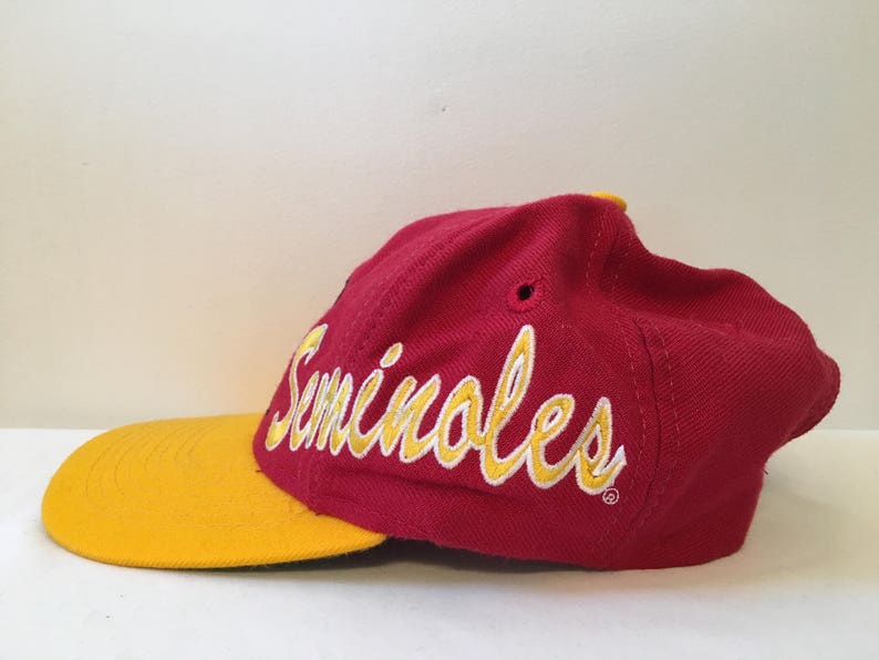 Vintage 1990s Florida State University Seminoles GarnetGold Apex One Snapback Hat