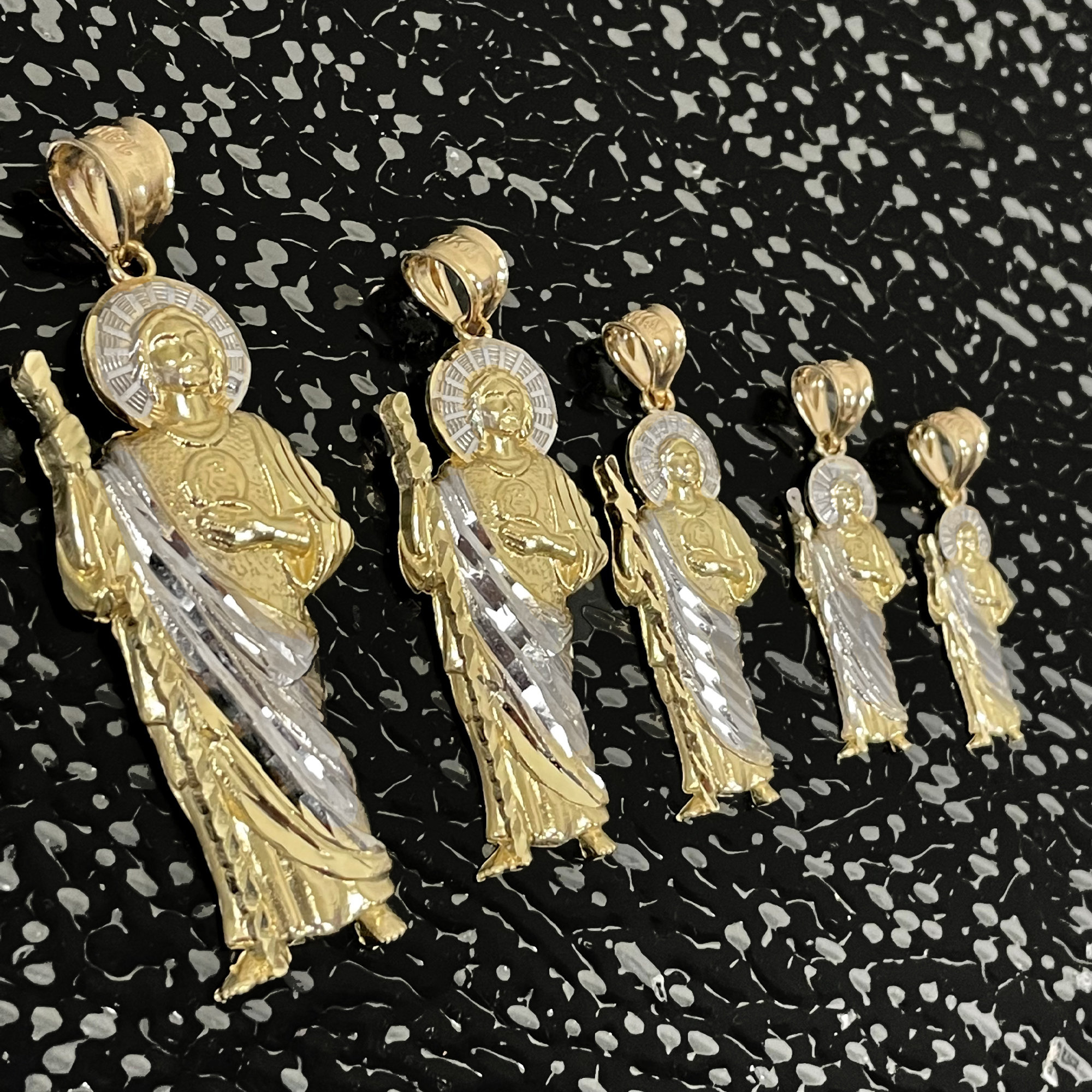 14k Yellow Gold St Jude Pendant Charm - Patron Saint of Lost Causes - Etsy